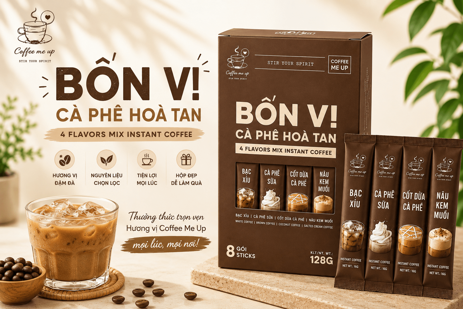 Cách pha cà phê hòa tan thơm ngon như ngoài quán cà phê hòa tan