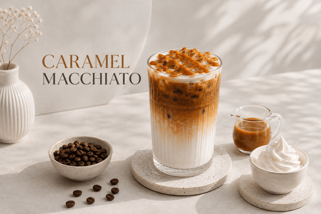 Cách pha cà phê hòa tan thơm ngon như ngoài quán caramel macchi gói